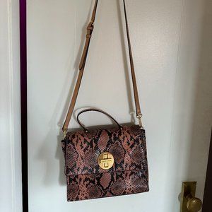 Frances Valentine Sample pink snake print crossbody purse